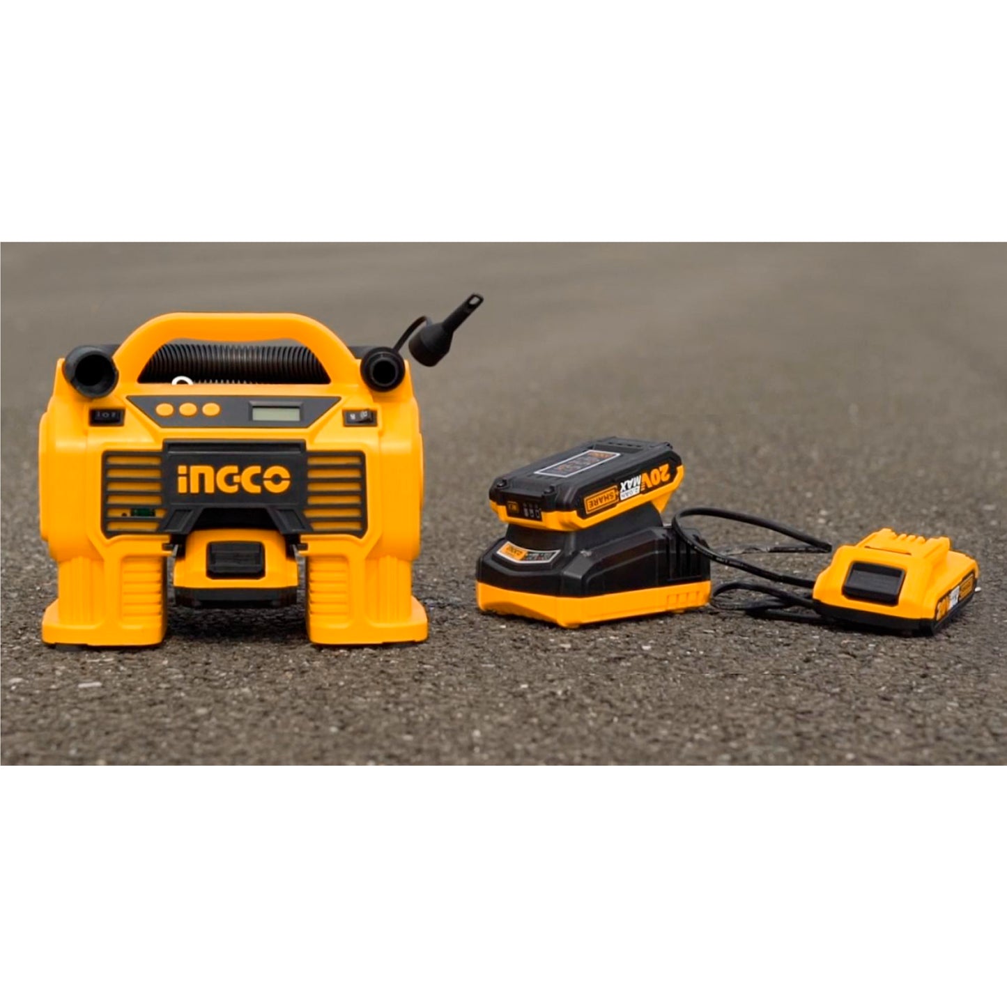 INGCO 20V Cordless Auto Air Compressor (WITH Battery & Charger) CACLI2002