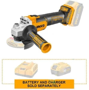 INGCO 20v Cordless Angle Grinder 4" (WITHOUT Battery & Charger) CAGLI201008