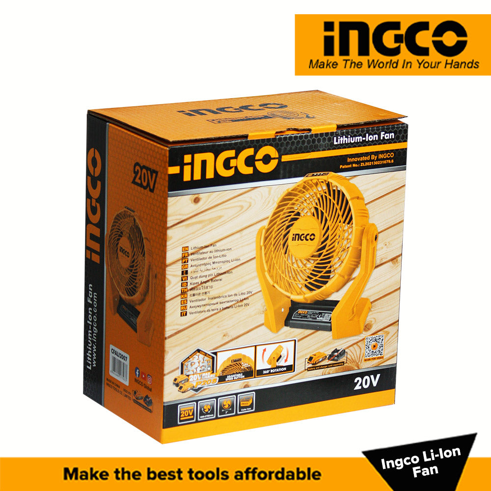 INGCO 20V Cordless Fan (WITHOUT Battery & Charger) CFALI2007