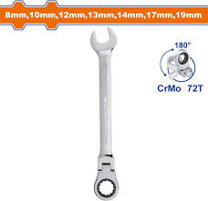 WADFOW 7pcs flexible Ratchet Spanner set 8-19mm WSP5207