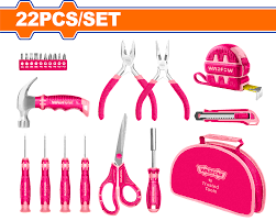 WADFOW 22pcs Pink Handtools set WHS1M22