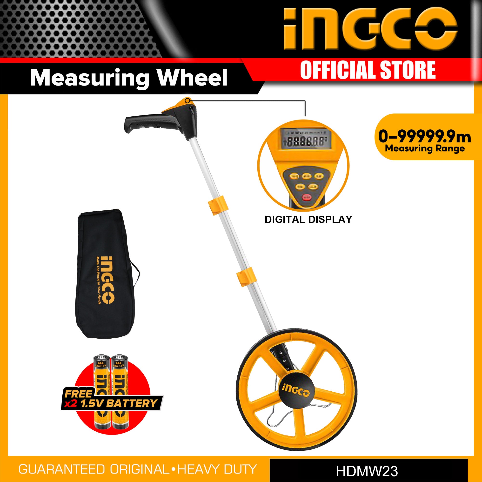 Measuring Meter Inco INGCO Digital display measuring wheel HDMW23 – Buttar Enterprises