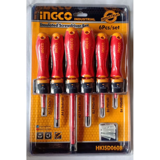 INGCO 6pcs Insulated Screwdriver Set HKISD0608