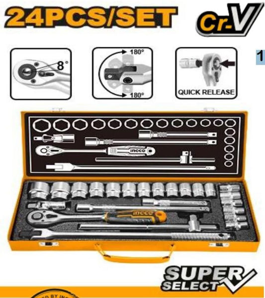 INGCO 24pcs 1/2" Socket set HKTS12242