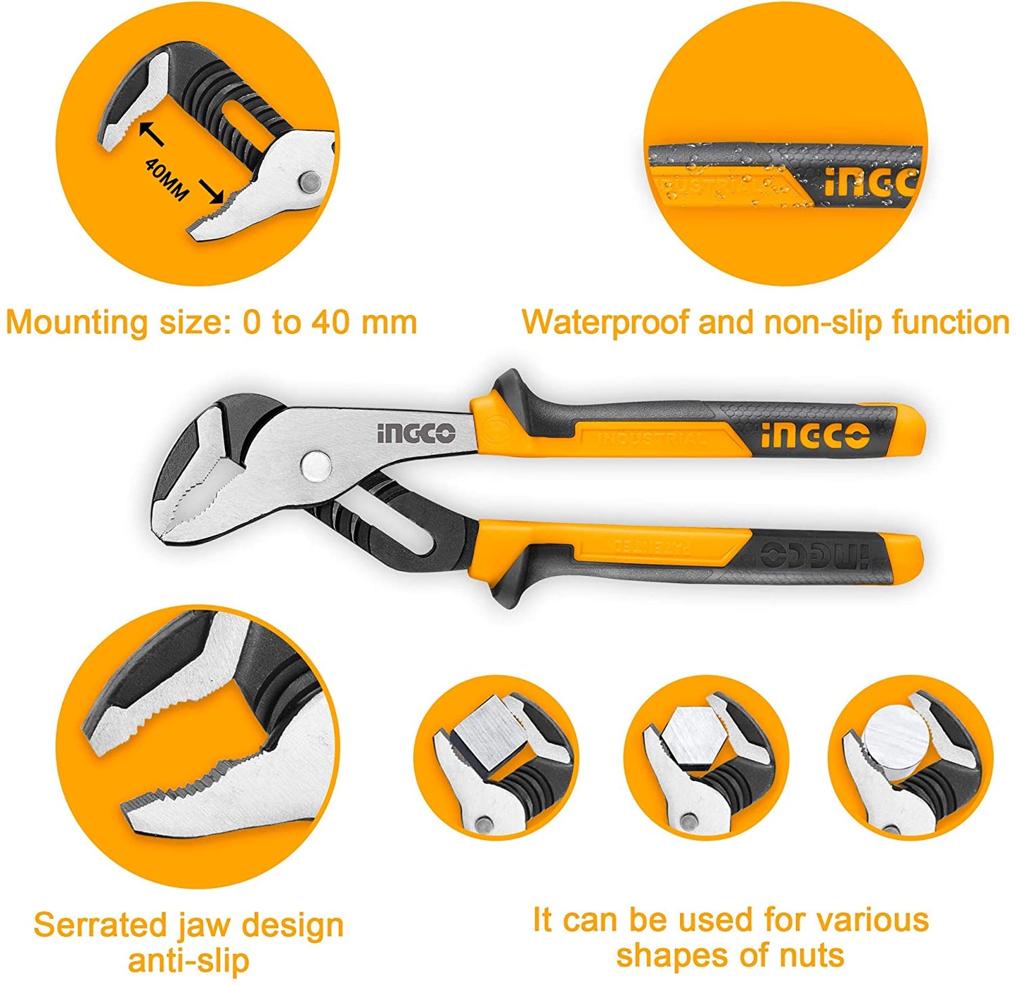 INGCO 4pcs High Leverage Pliers set HKTV01P042