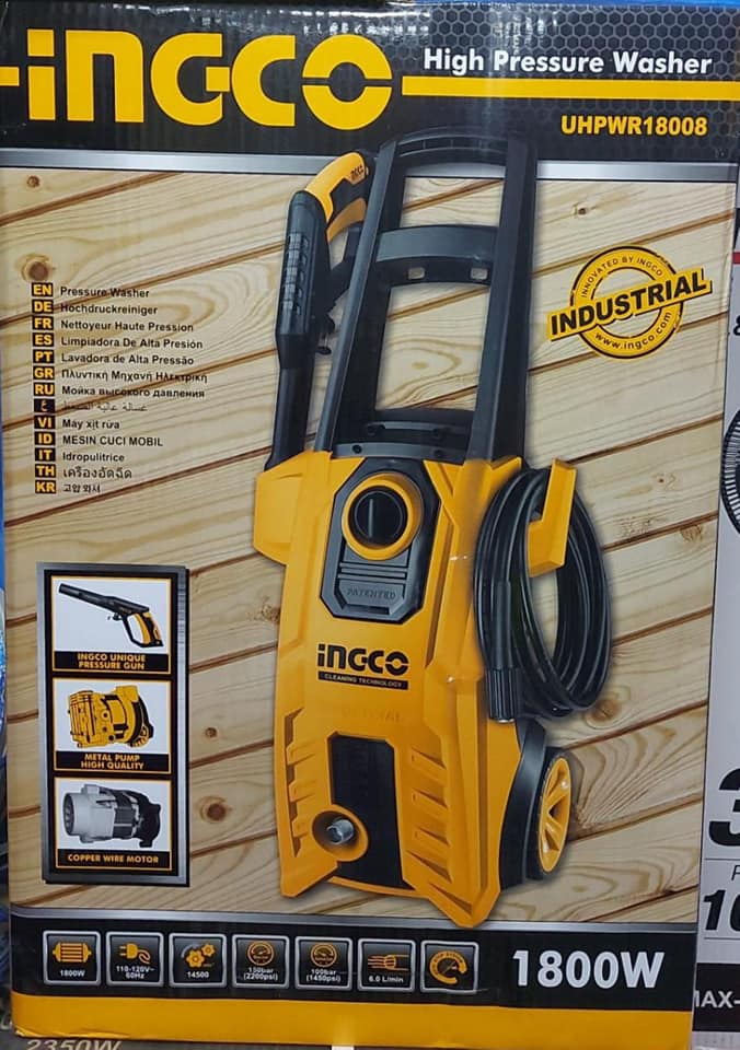 INGCO 1800w Pressure Washer 150bar(2200psi)