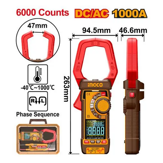 INGCO AC/DC Clamp Meter 1000A DCM610002