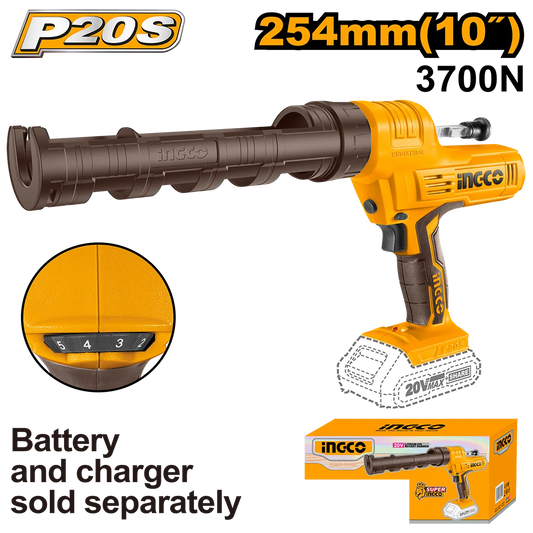 INGCO 20V Cordless Caulking Gun (WITHOUT Battery & Charger) CCGLI2001