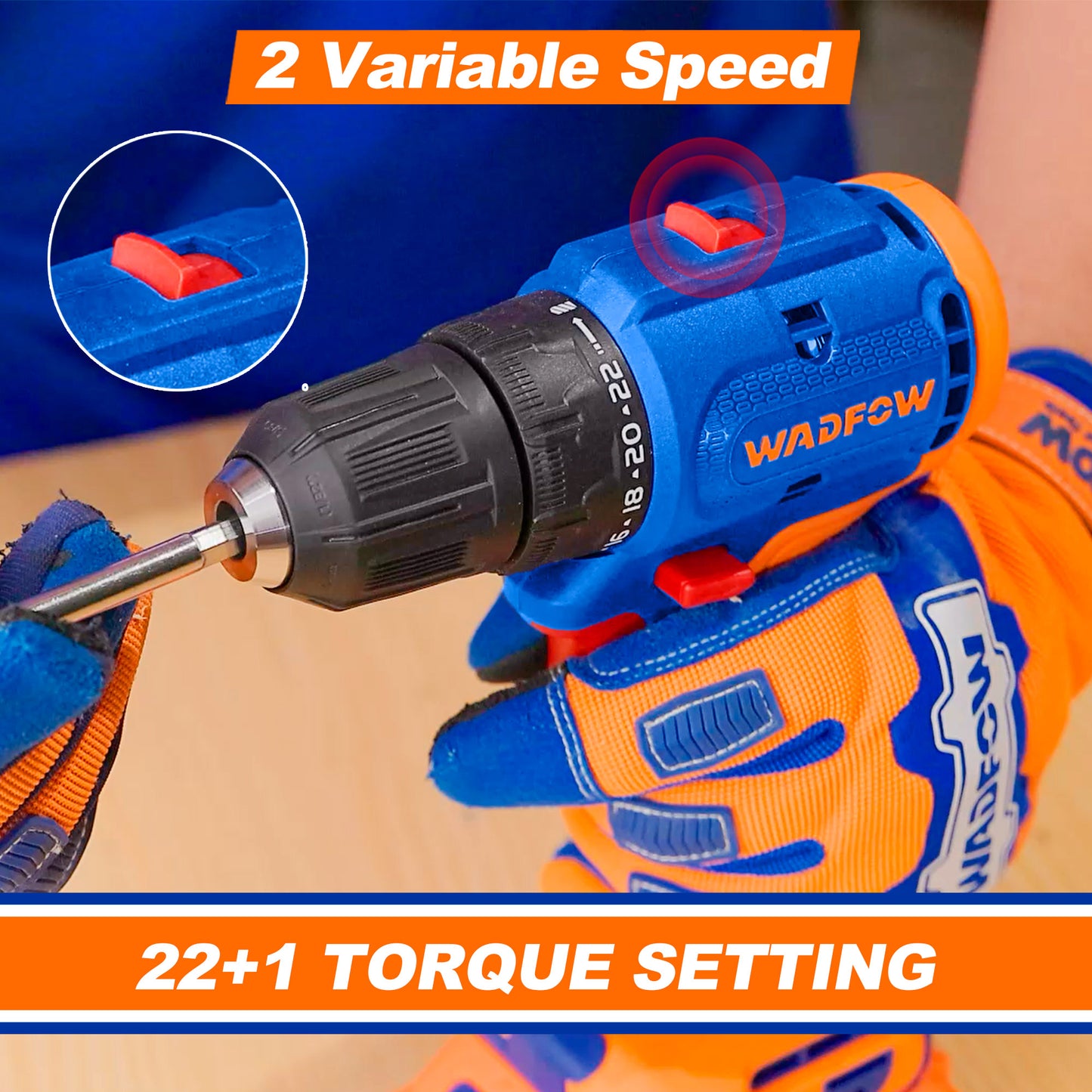 WADFOW 20v Cordless Brushless Drill 50nm (WITH Battery & Charger) WCDP5521