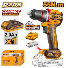 INGCO 20v Cordless Drill 55nm (WITH Battery & Charger) CDLI205582