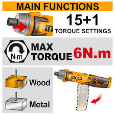 INGCO 8V Cordless Screwdriver CSDLI08025