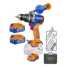 WADFOW Compact brushless cordless impact drill 162nm (With 2pc 4A batteries & charger) WCDP16281