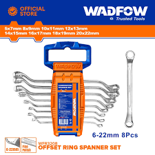 WADFOW 8pcs Offset Ring Spanner set 6-22mm WFR3208