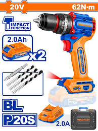 WADFOW Compact brushless cordless impact drill 62nm (With 2pc batteries & charger) WCDP6281