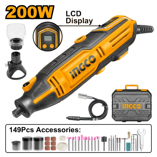 INGCO 200w Mini Grinder/Drill with 149pcs accessories MG2008