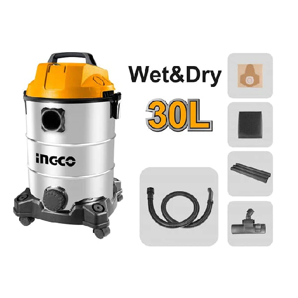 INGCO 1300w Vacuum Cleaner (Wet & Dry) VC13301