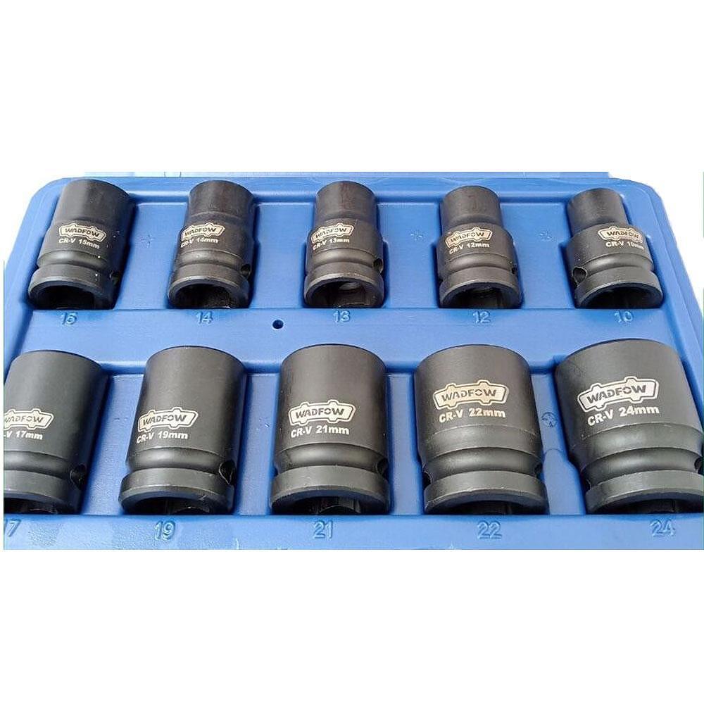 WADFOW 10pcs 1/2" Impact Socket set (10-24mm) WMS1D01