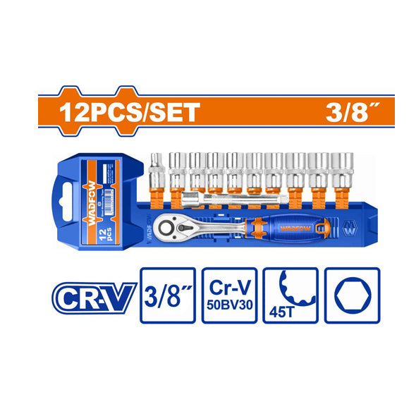 WADFOW 3/8" 12pcs Socket set WST3212