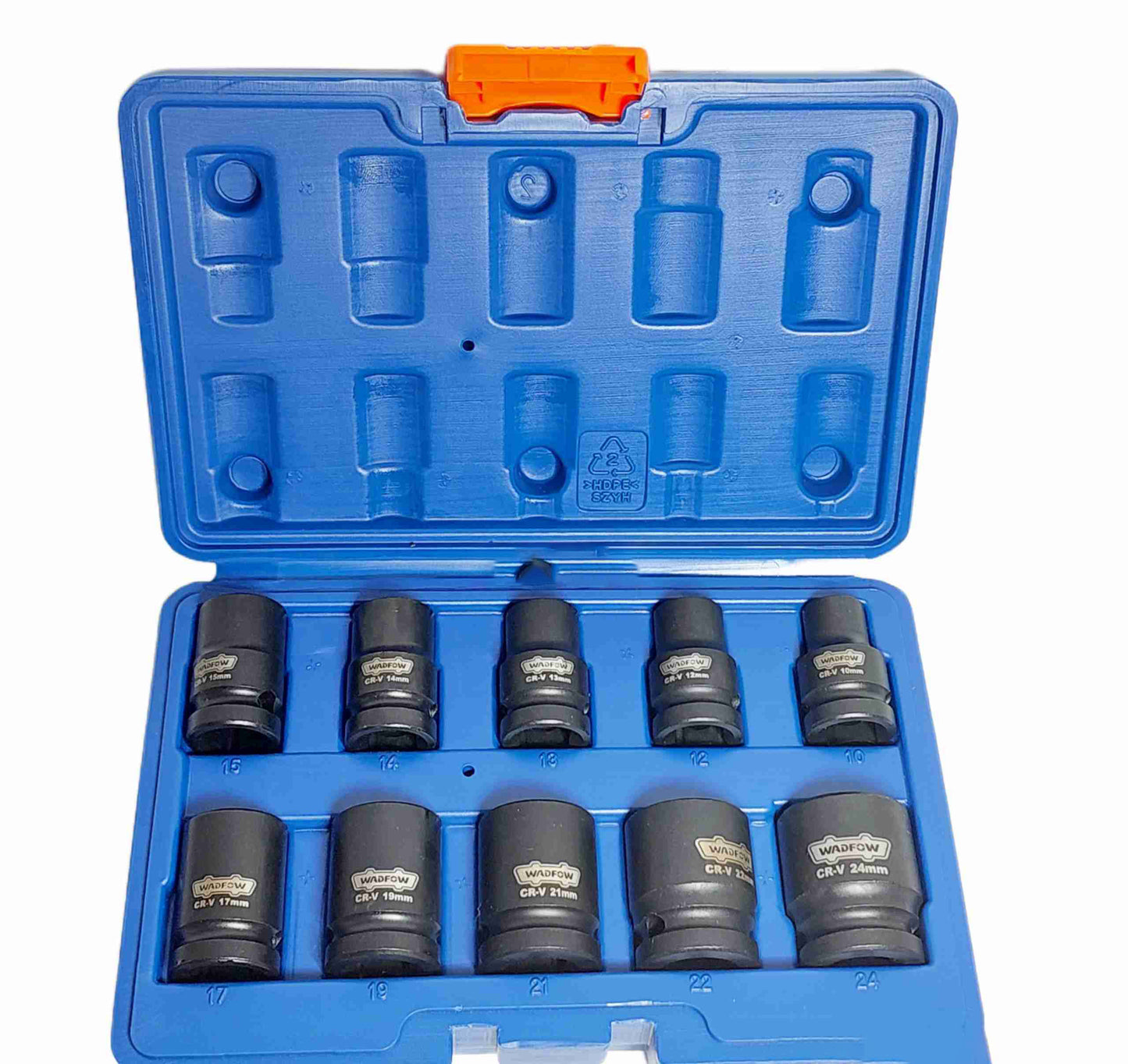 WADFOW 10pcs 1/2" Impact Socket set (10-24mm) WMS1D01