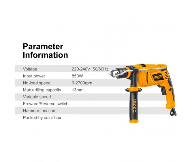 INGCO 850W Impact Drill 13mm ID8508