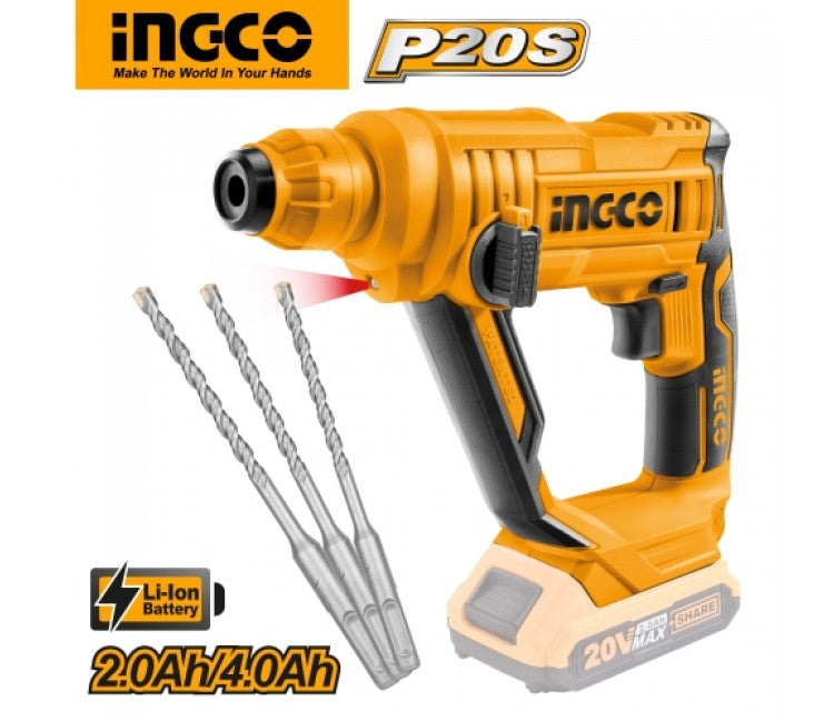 INGCO 20v Cordless Rotary Hammer (WITHOUT Battery & charger) CRHLI1601