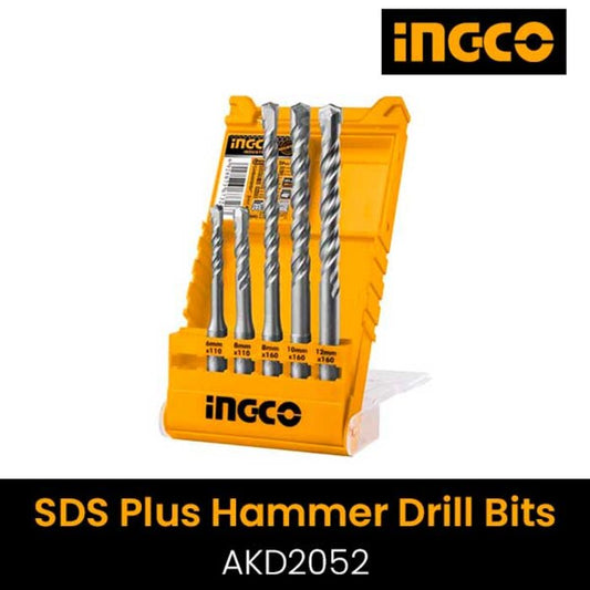 INGCO 5pcs SDS Plus Hammer Drill Bits Set AKD2052