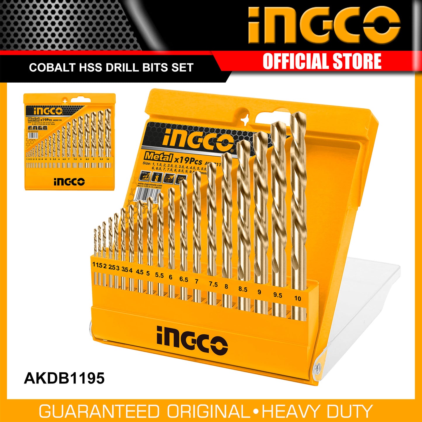 INGCO 19PCS HSS Twist Drill Bits Set AKDB1195