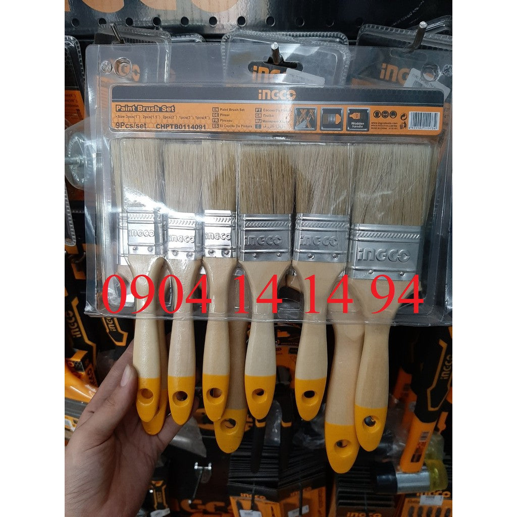 INGCO 9pcs Paint Brush Set