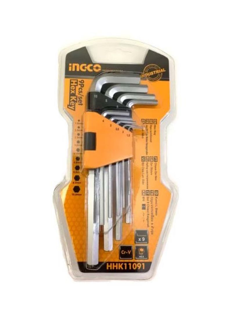 INGCO 9pcs Hex Key Set 1.5-10mm HHK11091