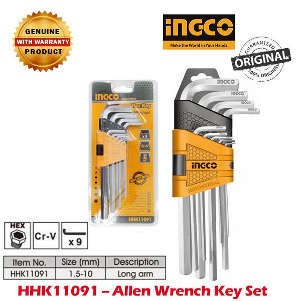 INGCO 9pcs Hex Key Set 1.5-10mm HHK11091