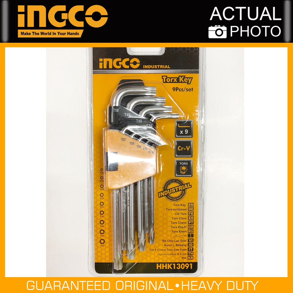 INGCO 9pcs Torx Key Set T10-T50