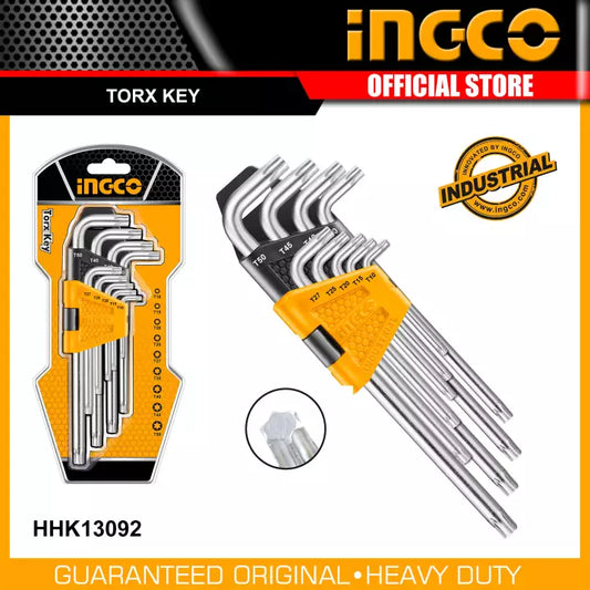 INGCO 9pcs Torx Key Set T10-T50 (extra long arm)