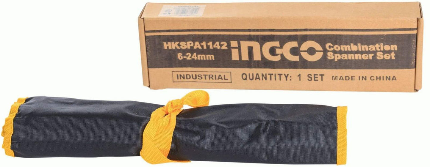 INGCO 12pcs Combination Spanner Set (6-24mm) HKSPA1142