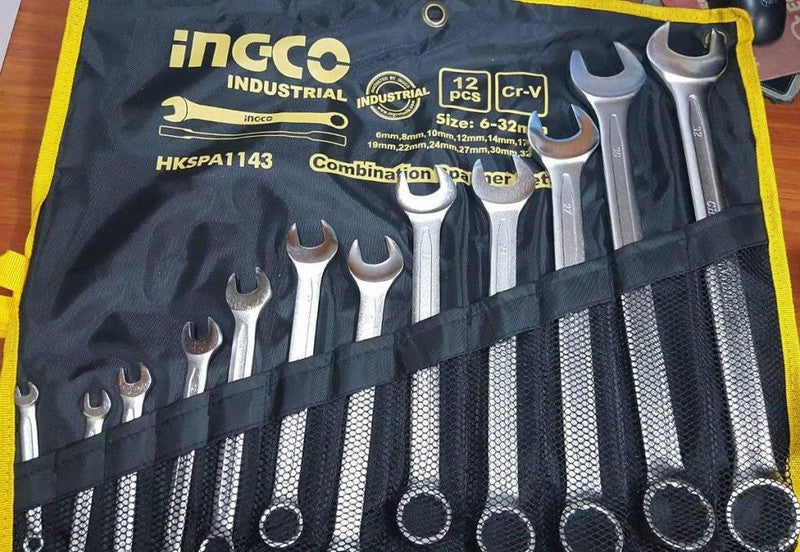 INGCO 12pcs Combination Spanner Set (6-32mm) HKSPA1143