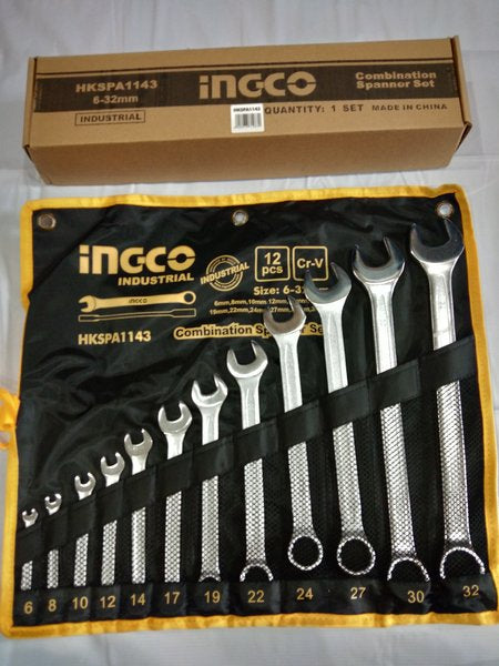 INGCO 12pcs Combination Spanner Set (6-32mm) HKSPA1143