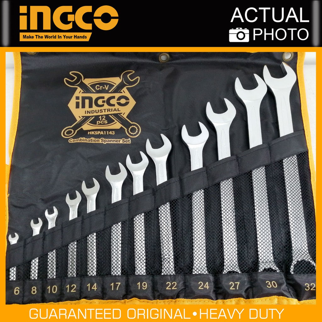 INGCO 12pcs Combination Spanner Set (6-32mm) HKSPA1143