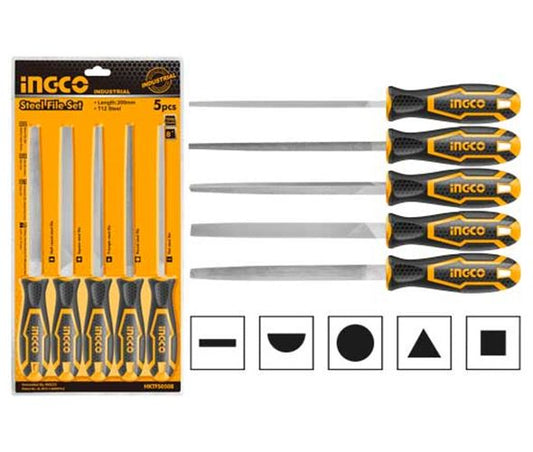 INGCO 5pcs Steel File Set 8" HKTFS0508