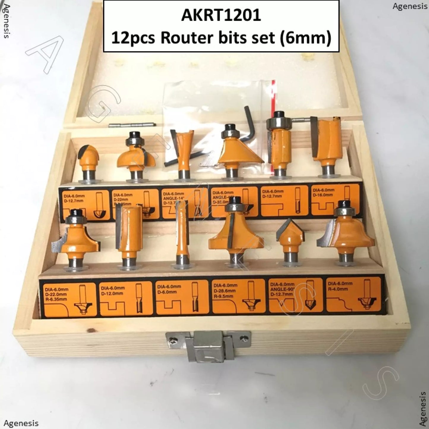 INGCO 12pcs Router bits set(6mm)