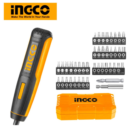 INGCO 4V Cordless Screwdriver with bits and box CSDLI0403