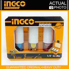 INGCO 3Pcs 1/2" Non-Marring Lug Nut Socket Set