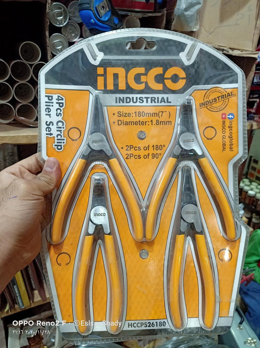 INGCO 4pcs Circlip Plier Set