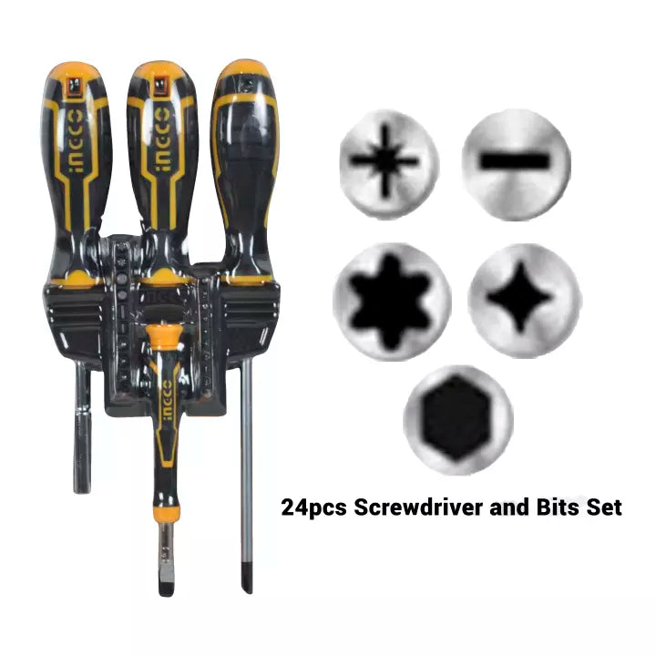 INGCO 24Pcs Screwdriver and Bits Set