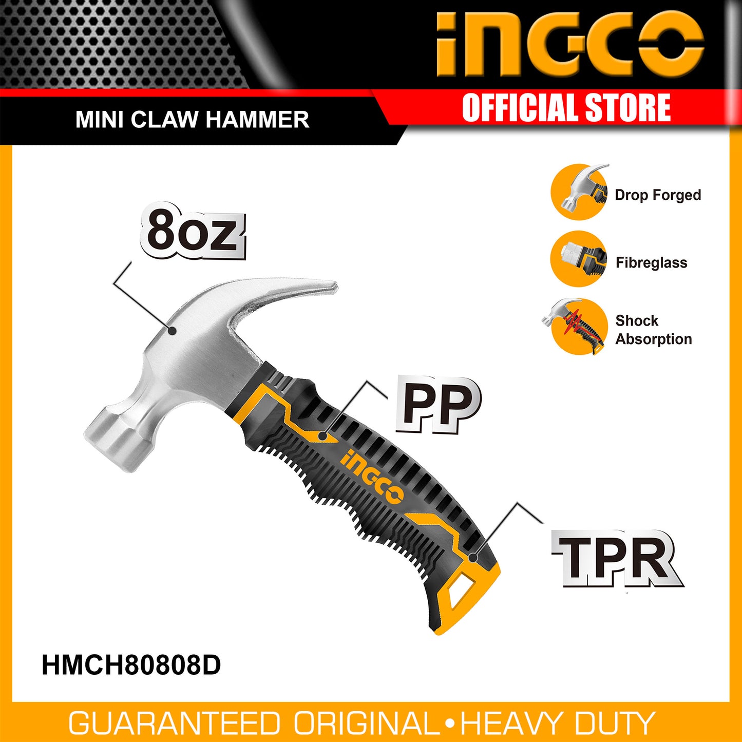 INGCO Mini Claw Hammer 220g/8oz HMCH80808D