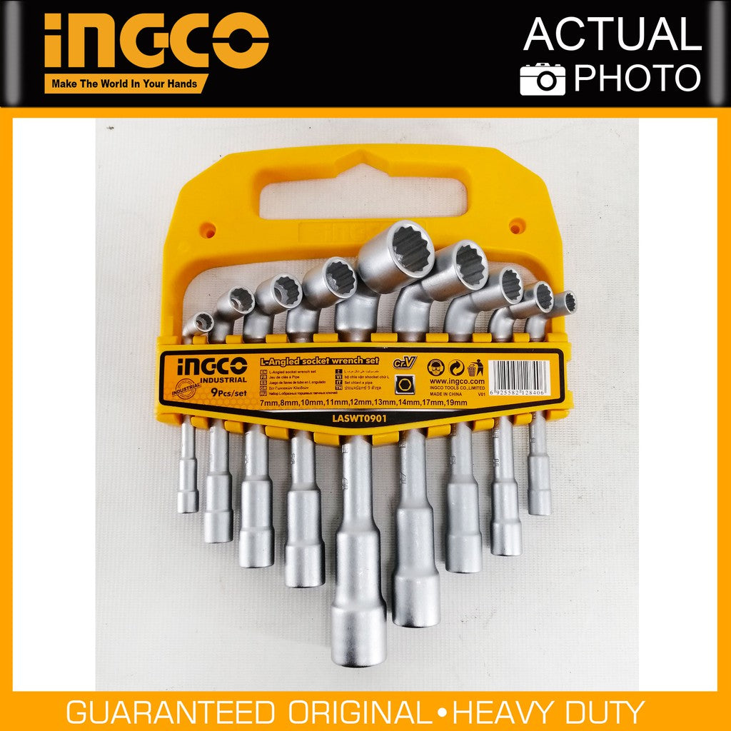 INGCO 9pcs L-Angled Socket Wrench Set (7-19mm) LASWT0901